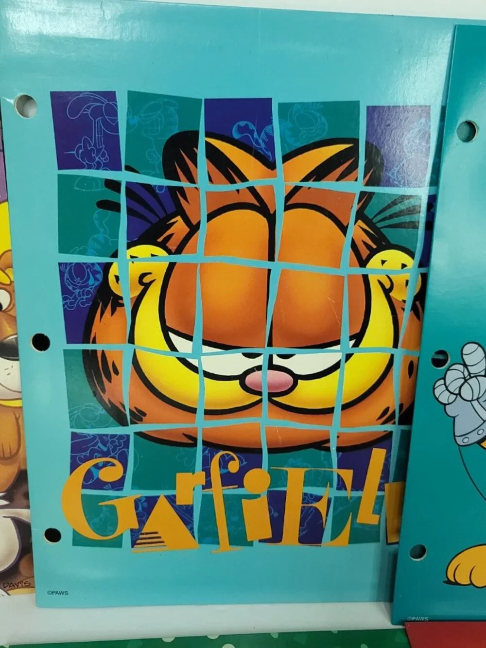 Lot of 6 Vintage Garfield Jim Davis School Folder Mead Paws Bad to the Bone Duh